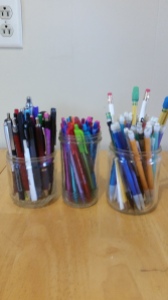 Painted Glass Jar Pencil Holder